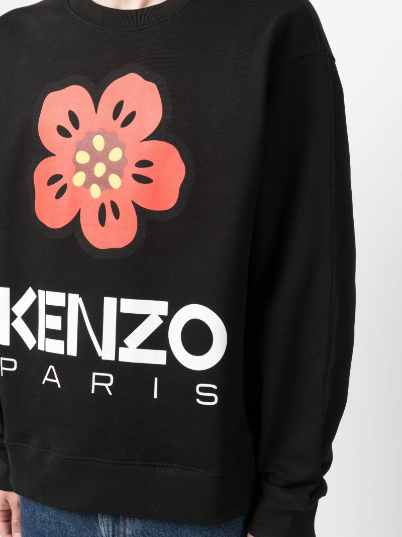 Black Boke Print Cotton Sweatshirt