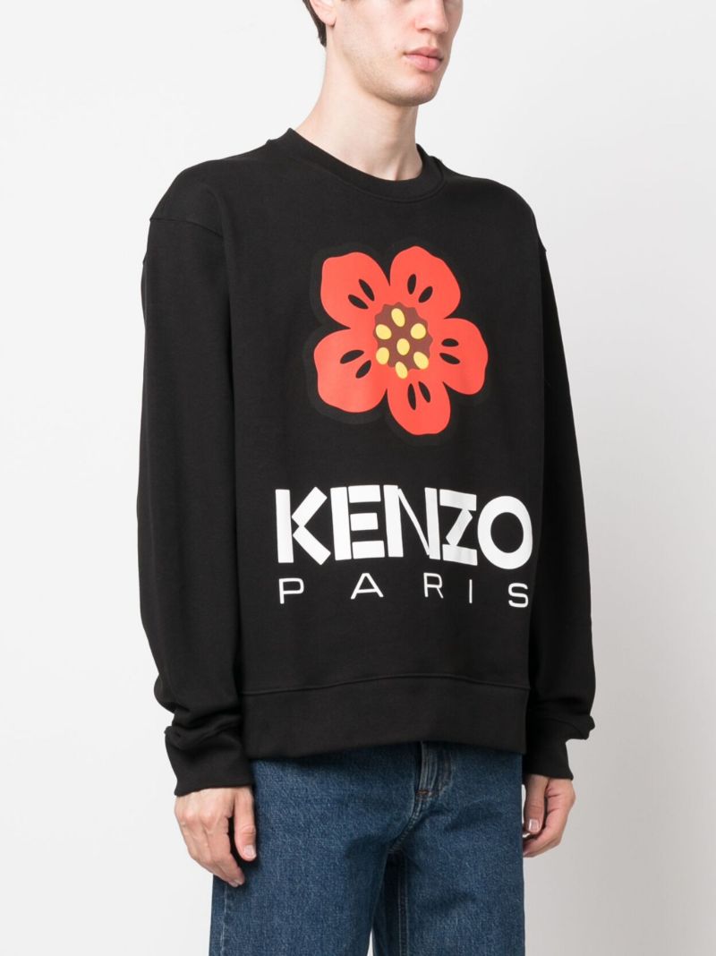 Black Boke Print Cotton Sweatshirt