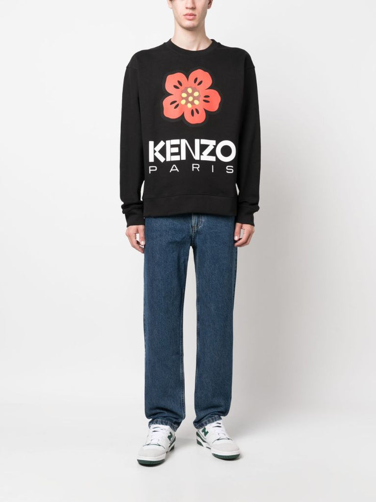 Black Boke Print Cotton Sweatshirt