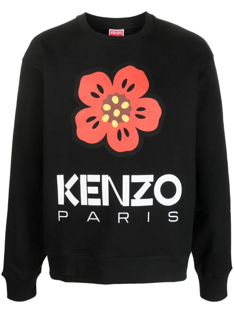 Black Boke Print Cotton Sweatshirt