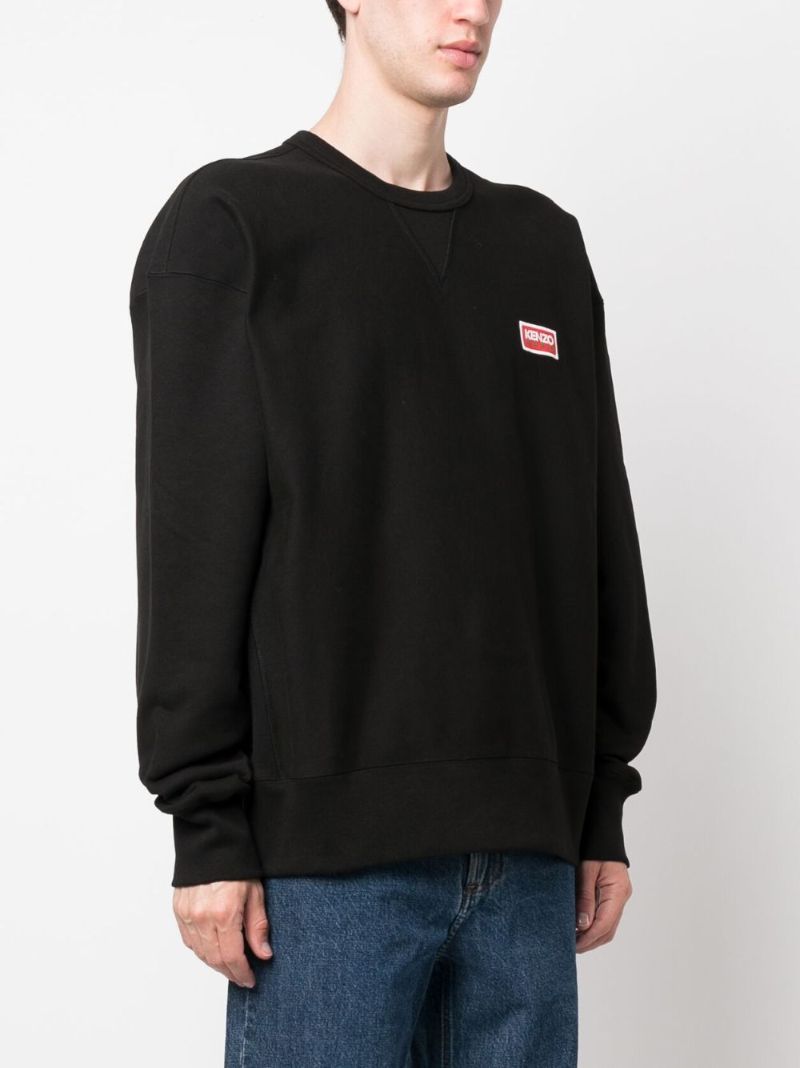 Black Paris Logo Cotton Sweatshirt