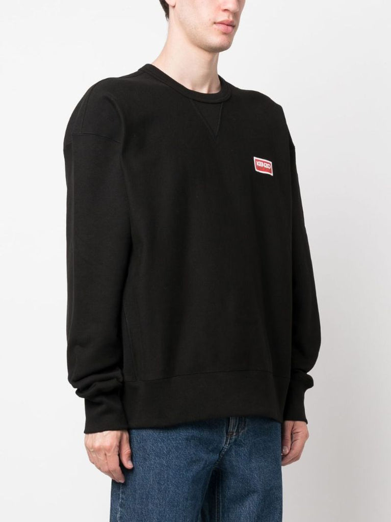 Black Paris Logo Cotton Sweatshirt