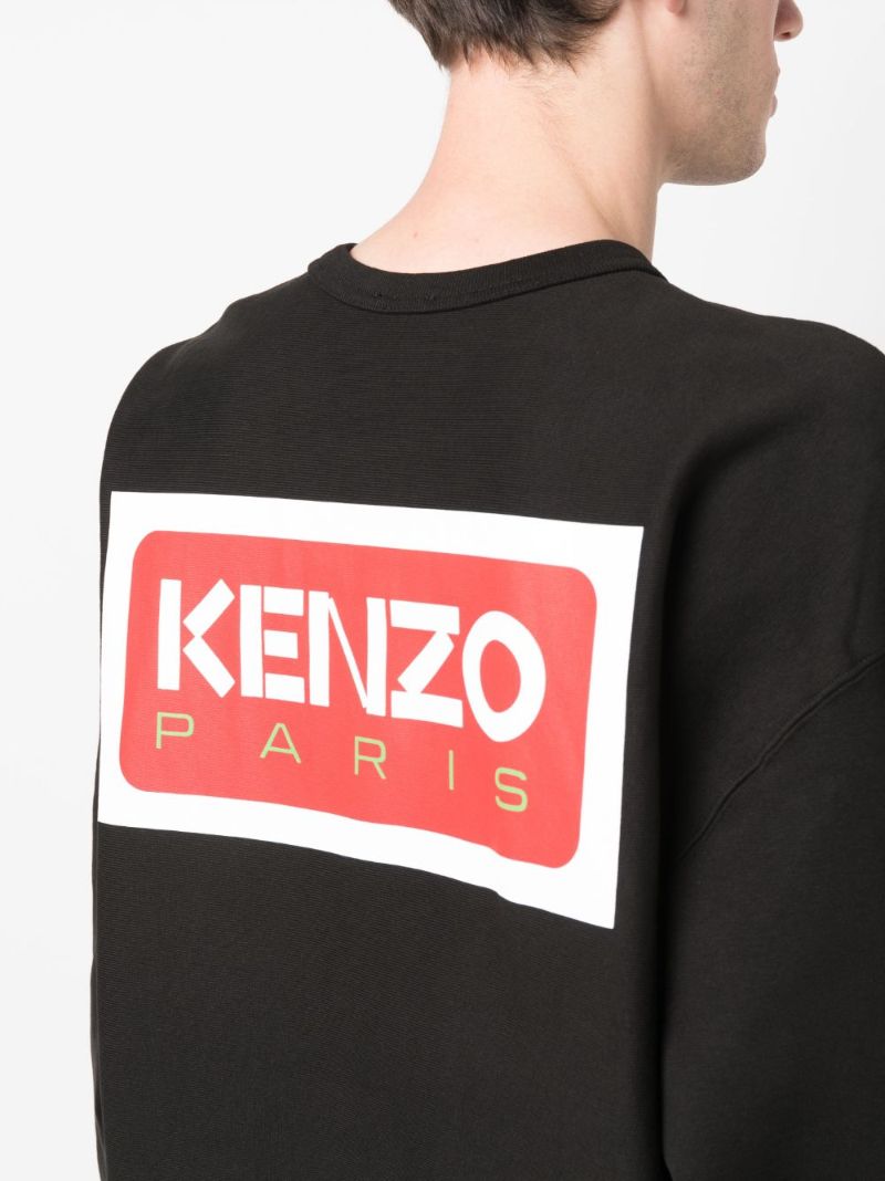 Black Paris Logo Cotton Sweatshirt