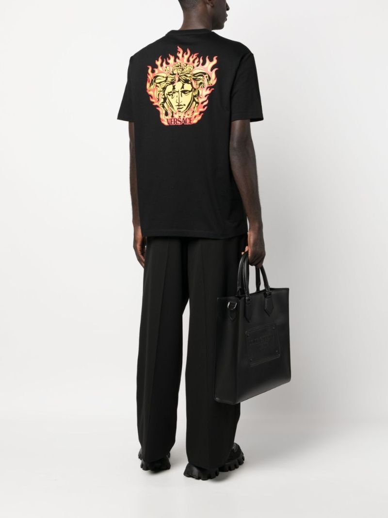 Black Logo Print Cotton T-shirt