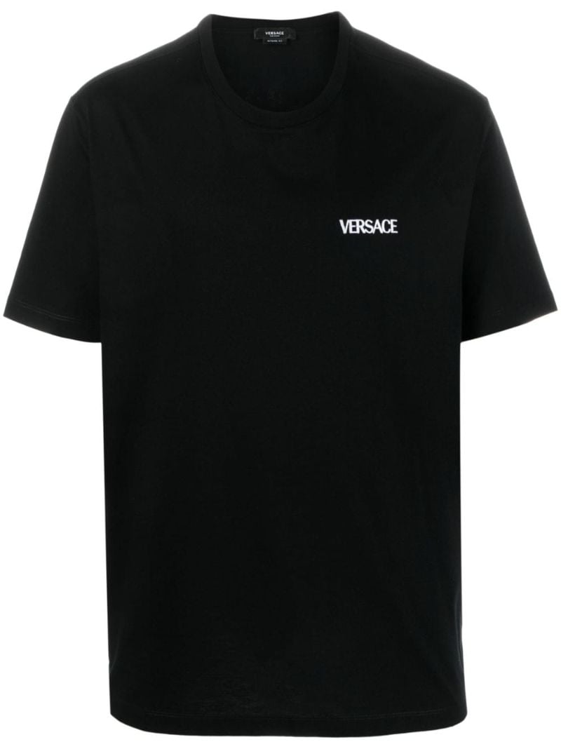 Black Logo Print Cotton T-shirt