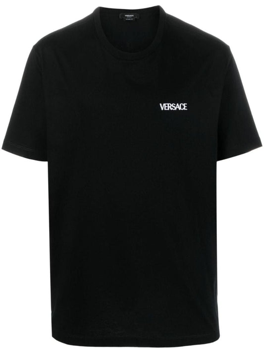 Black Logo Print Cotton T-shirt
