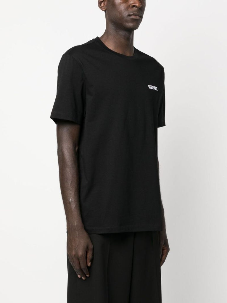 Black Logo Print Cotton T-shirt