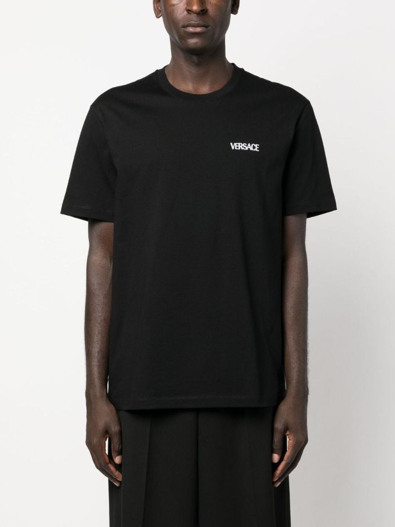 Black Logo Print Cotton T-shirt