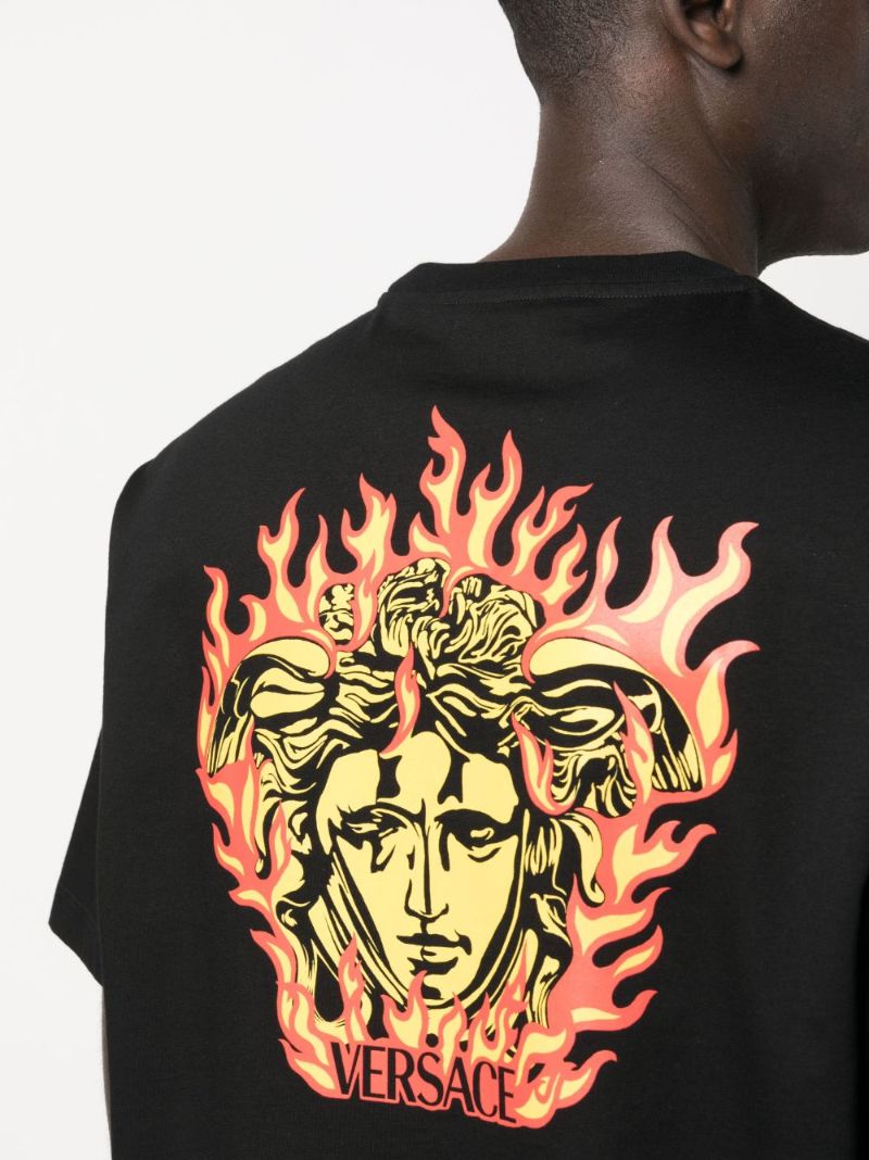 Black Logo Print Cotton T-shirt