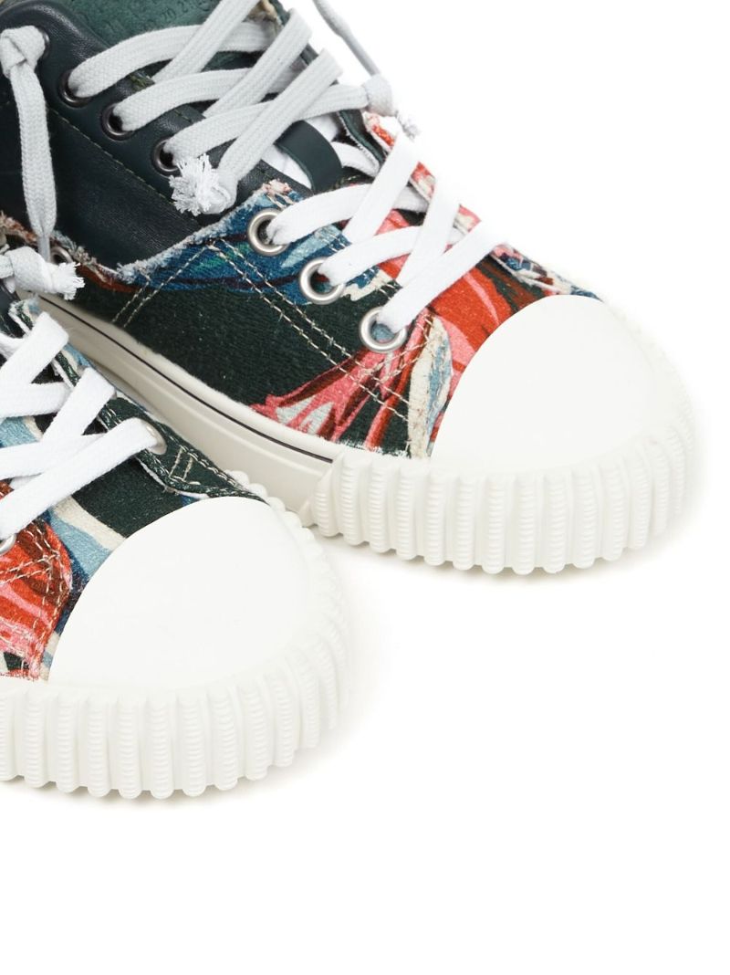 Multicolour Panelled Low-top Sneakers