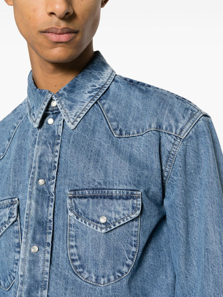 Blue Button-down Denim Shirt