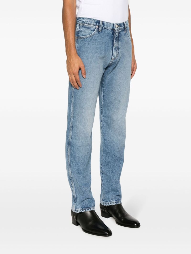 Blue Logo-patch Straight-leg Jeans