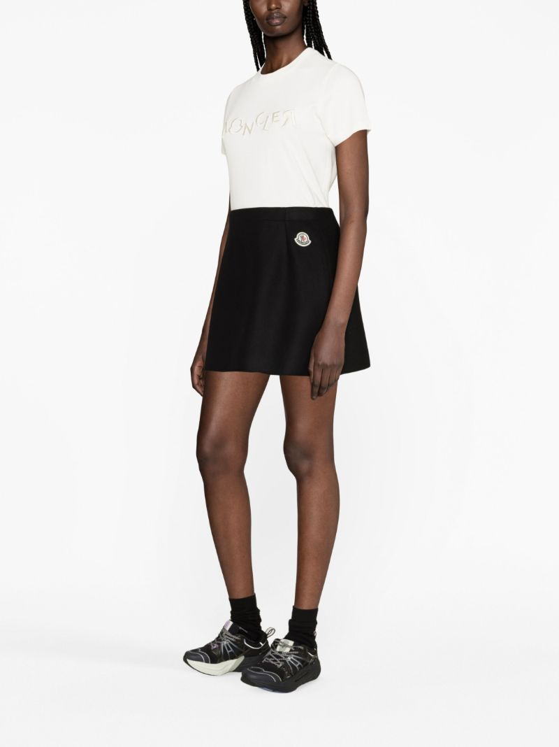 Black Wool Mini Skirt