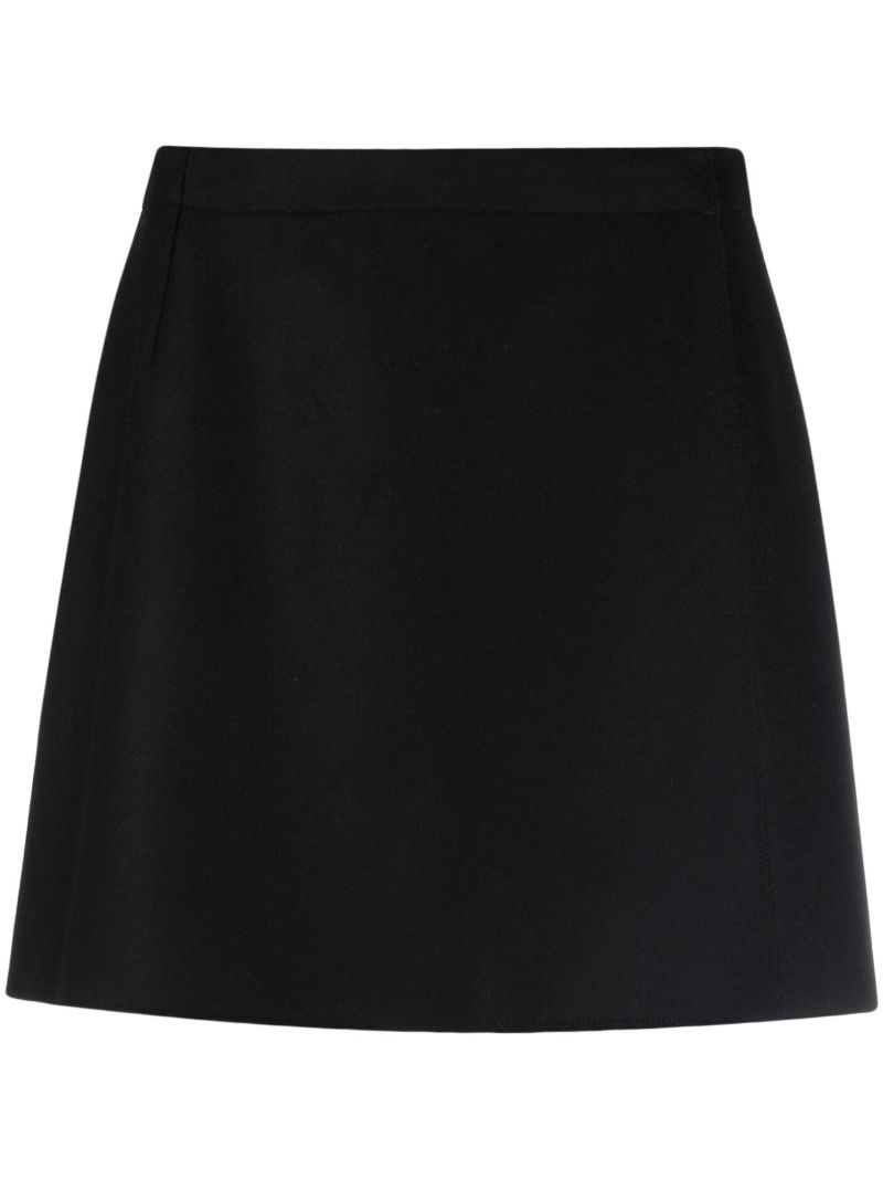 Black Wool Mini Skirt