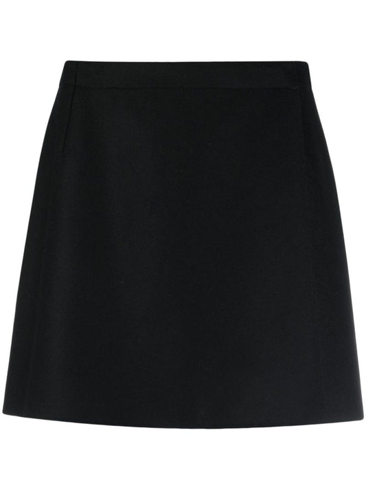 Black Wool Mini Skirt