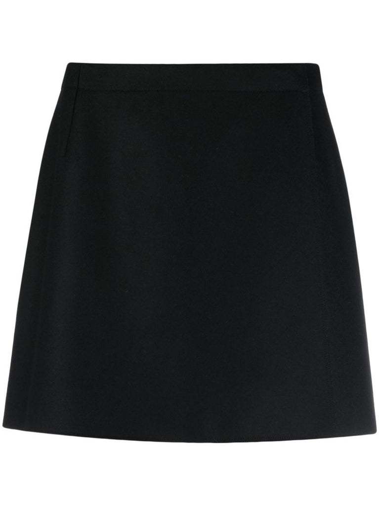 Black Wool Mini Skirt