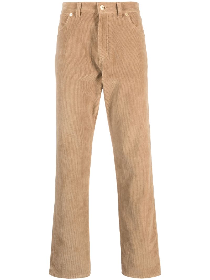 Brown Corduroy Straight Leg Trousers