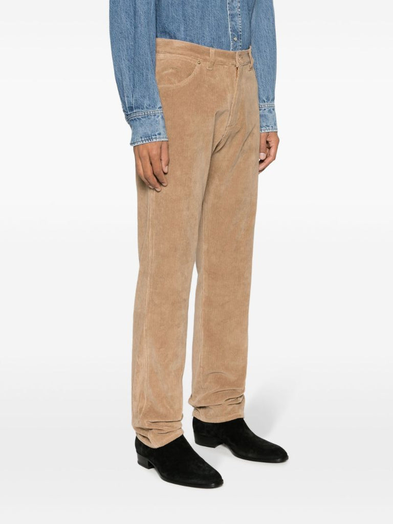 Brown Corduroy Straight Leg Trousers