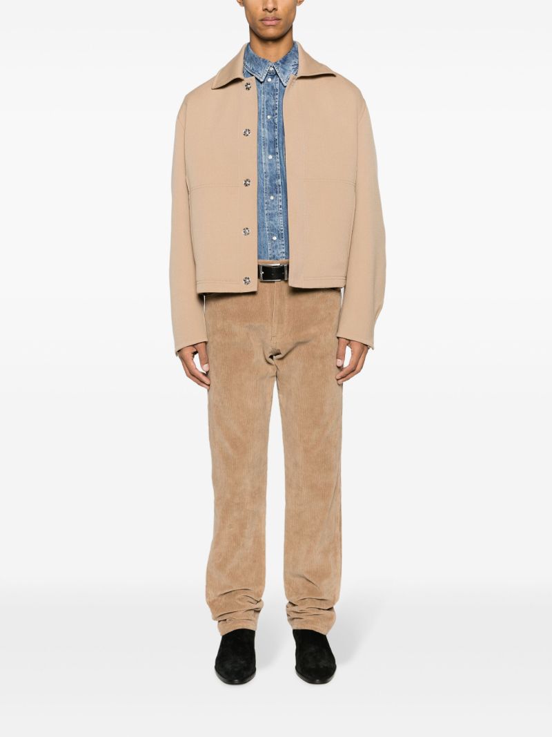 Brown Corduroy Straight Leg Trousers