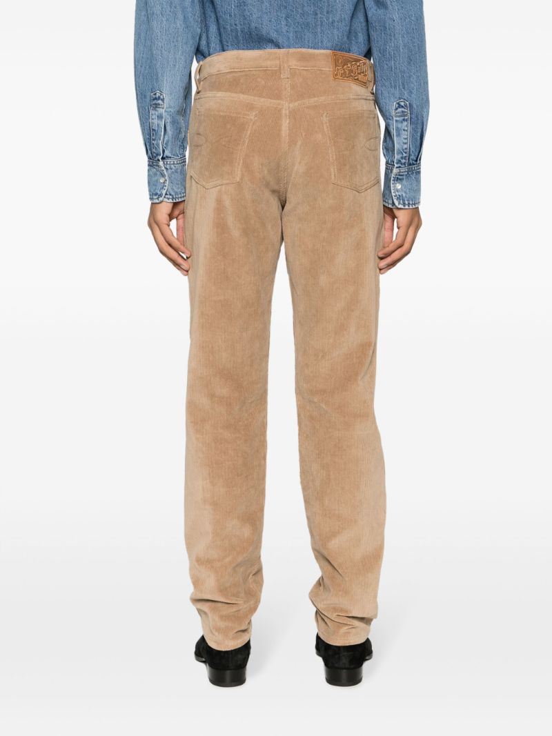 Brown Corduroy Straight Leg Trousers