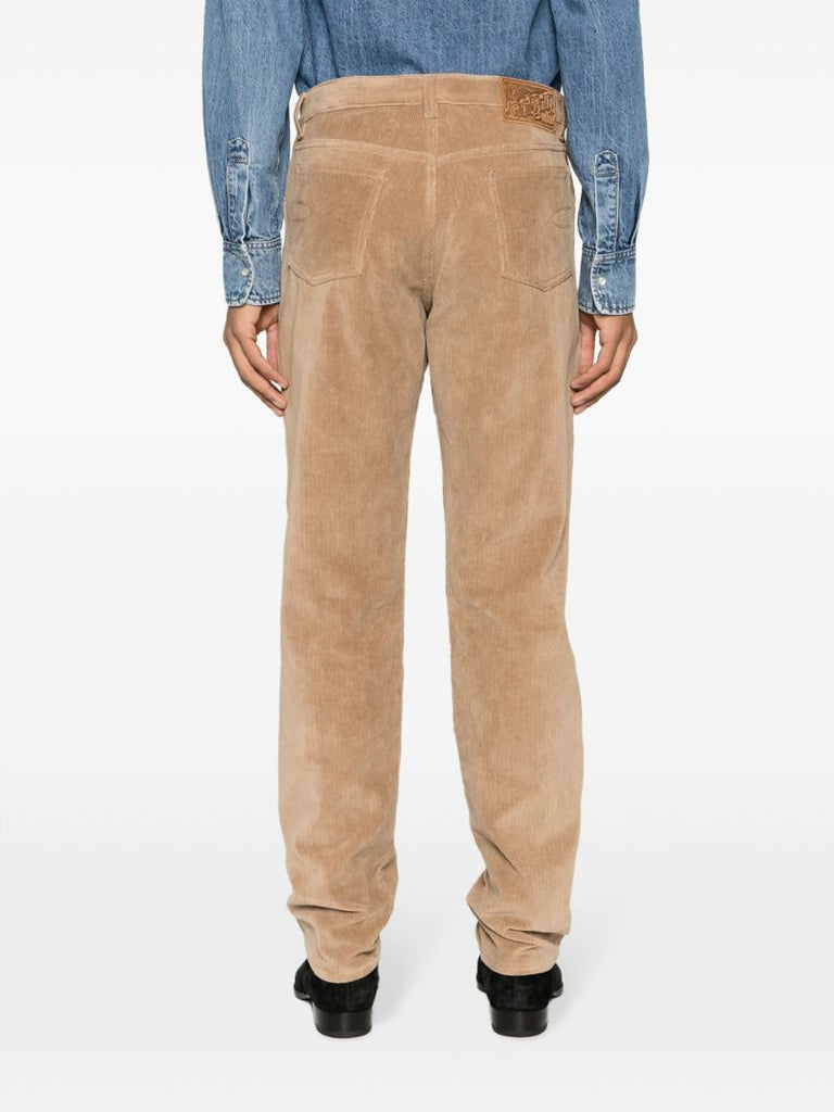 Brown Corduroy Straight Leg Trousers