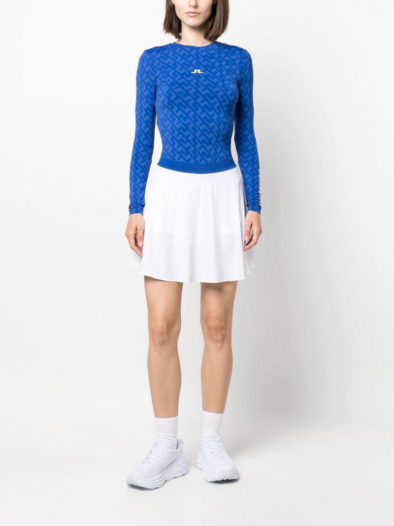 Blue Tekla Logo Print Crew Neck Top