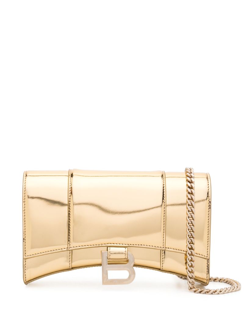 Gold Hourglass Leather Chain Wallet