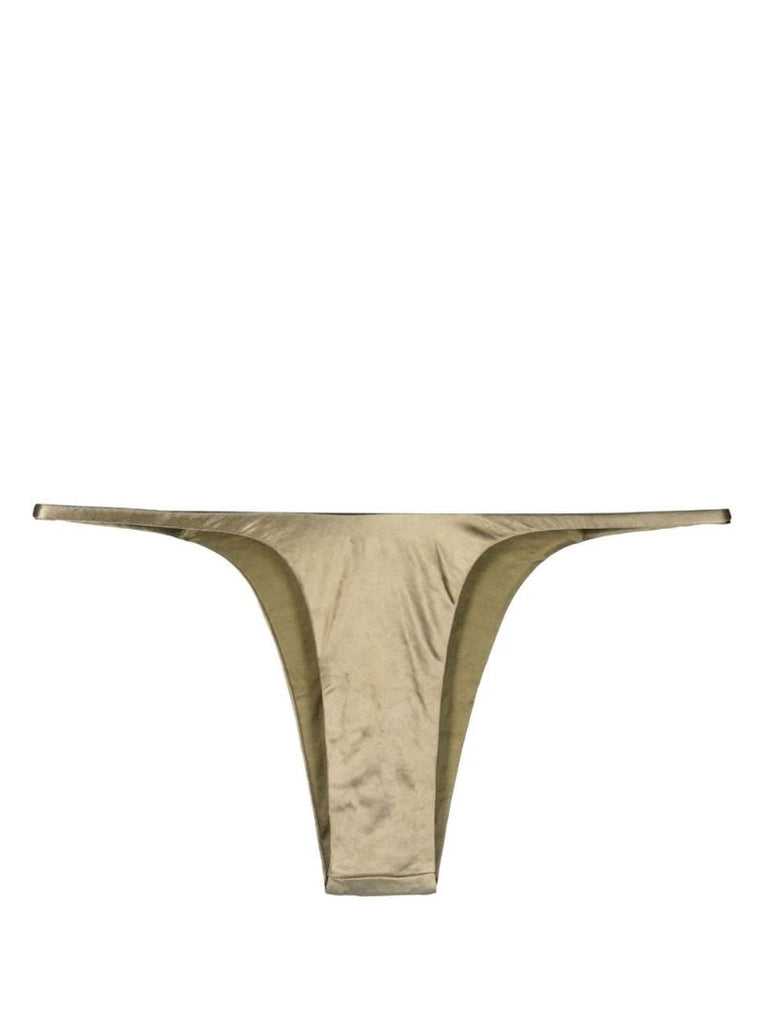 Gold-tone Forward Satin Bikini Bottoms