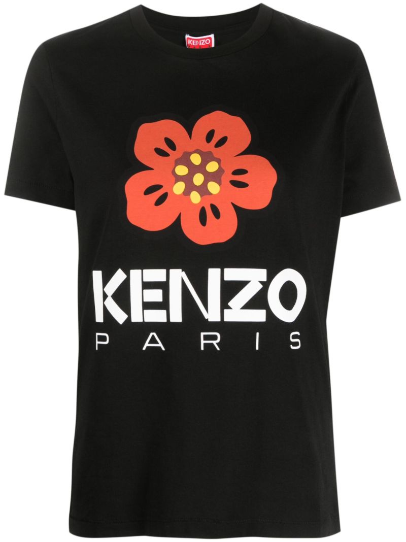 Black Boke Flower-print Cotton T-shirt