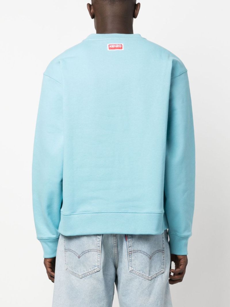 Blue Boke Flower Cotton Sweatshirt