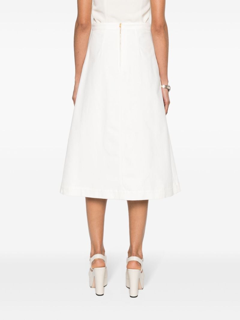 White Pleated A-line Skirt