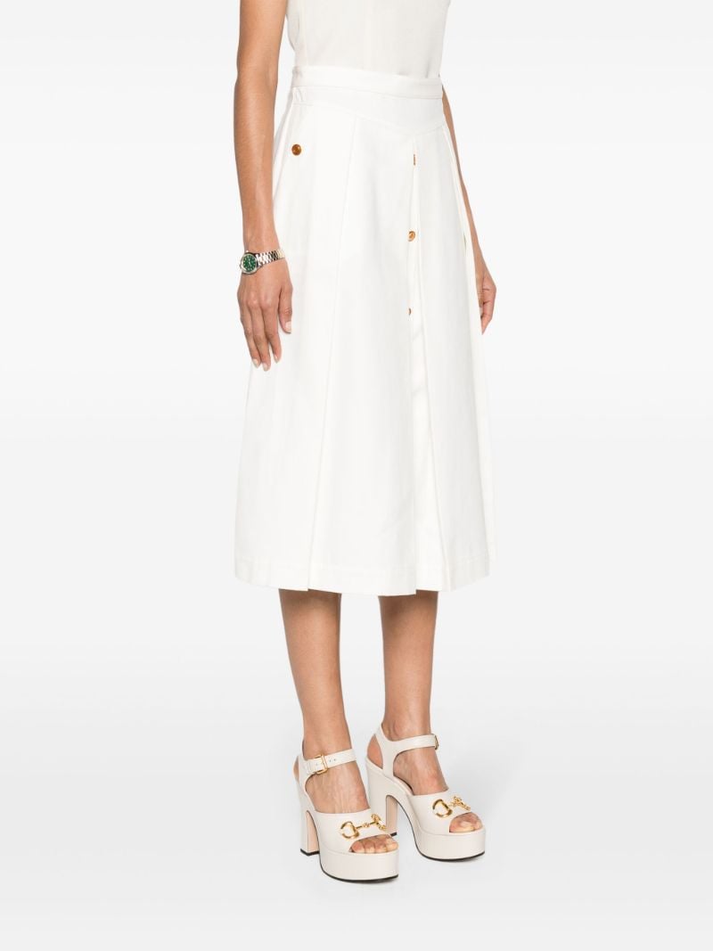 White Pleated A-line Skirt