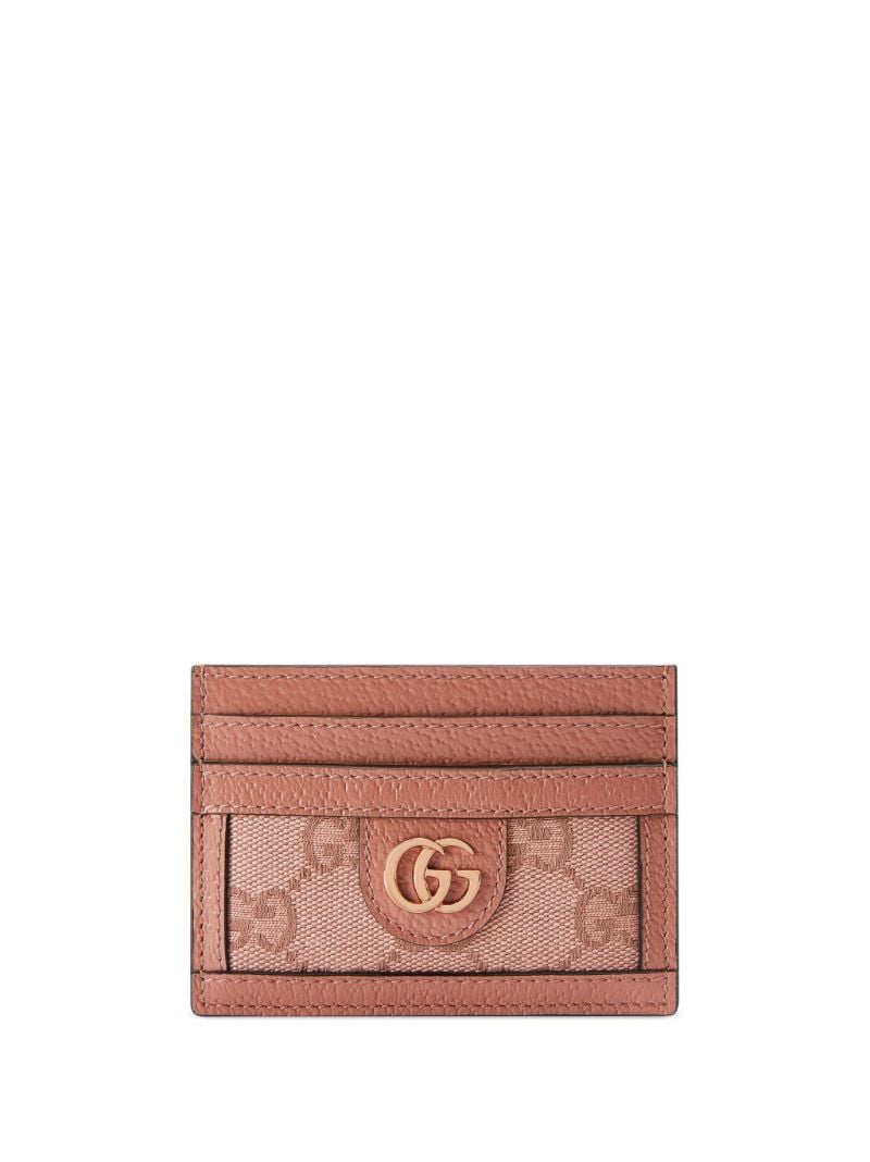 Pink Ophidia Gg Canvas Card Holder