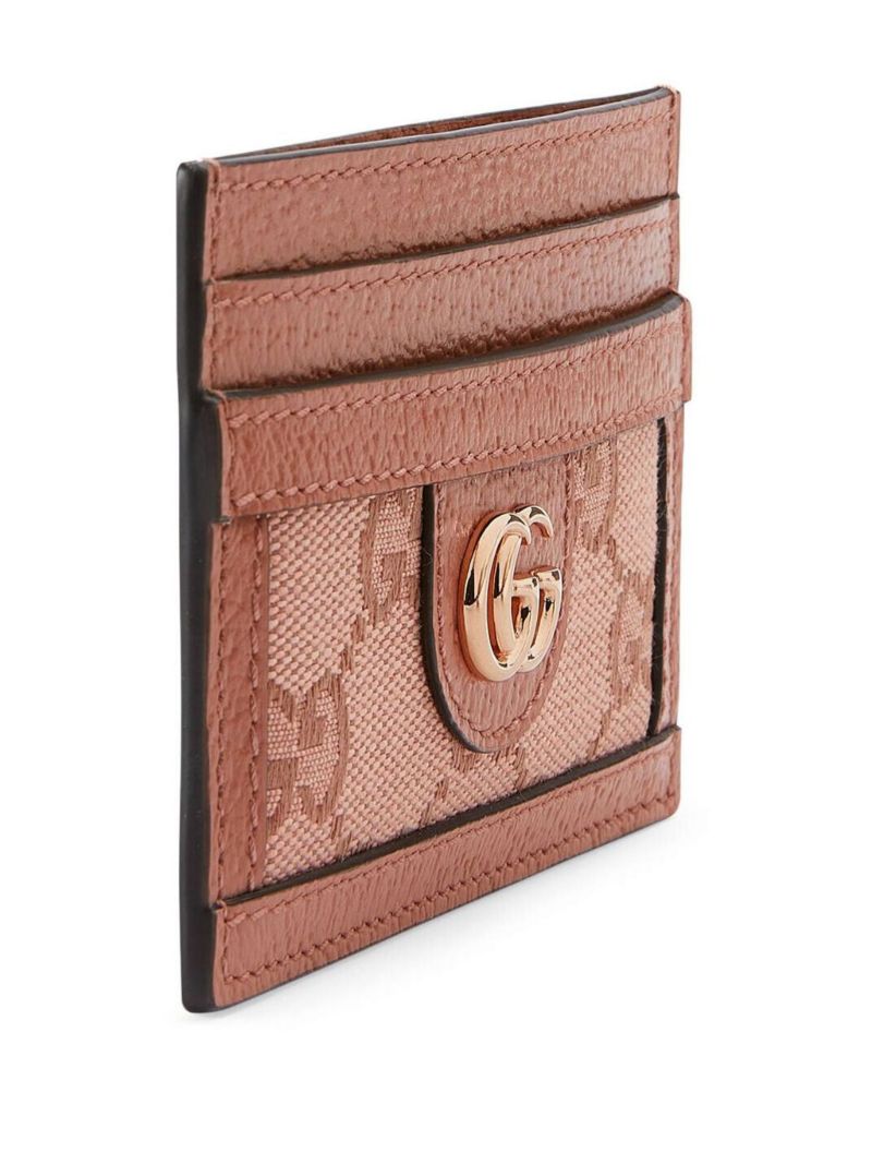 Pink Ophidia Gg Canvas Card Holder