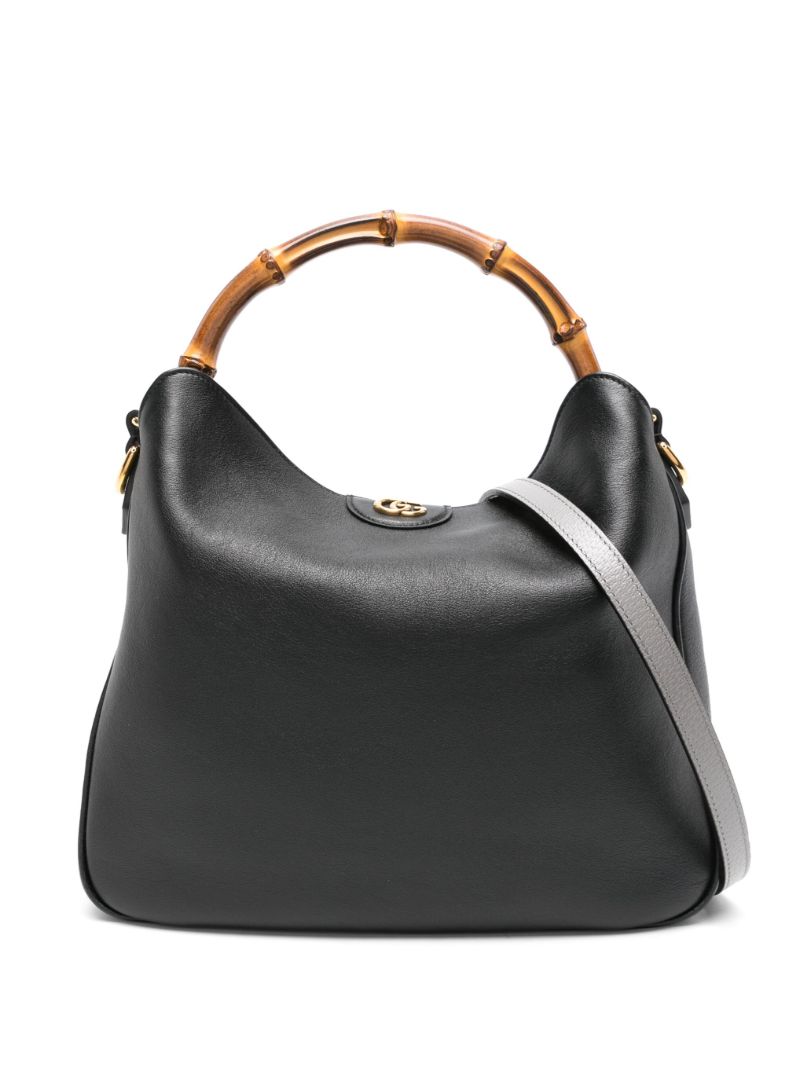 Black Diana Medium Leather Tote Bag