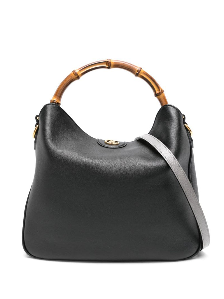 Black Diana Medium Leather Tote Bag