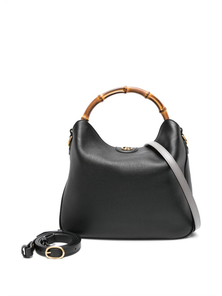 Black Diana Medium Leather Tote Bag