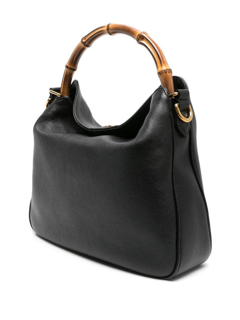 Black Diana Medium Leather Tote Bag