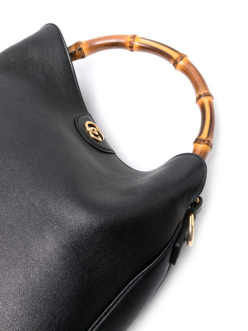 Black Diana Medium Leather Tote Bag