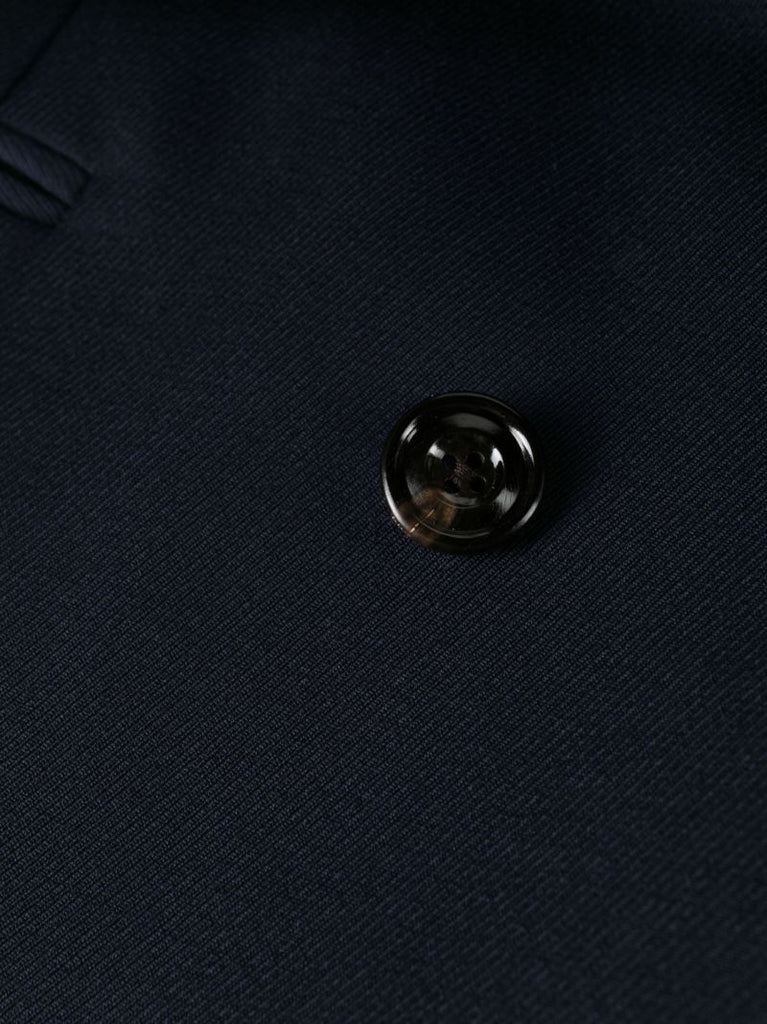 Blue Double-breasted Wool Coat