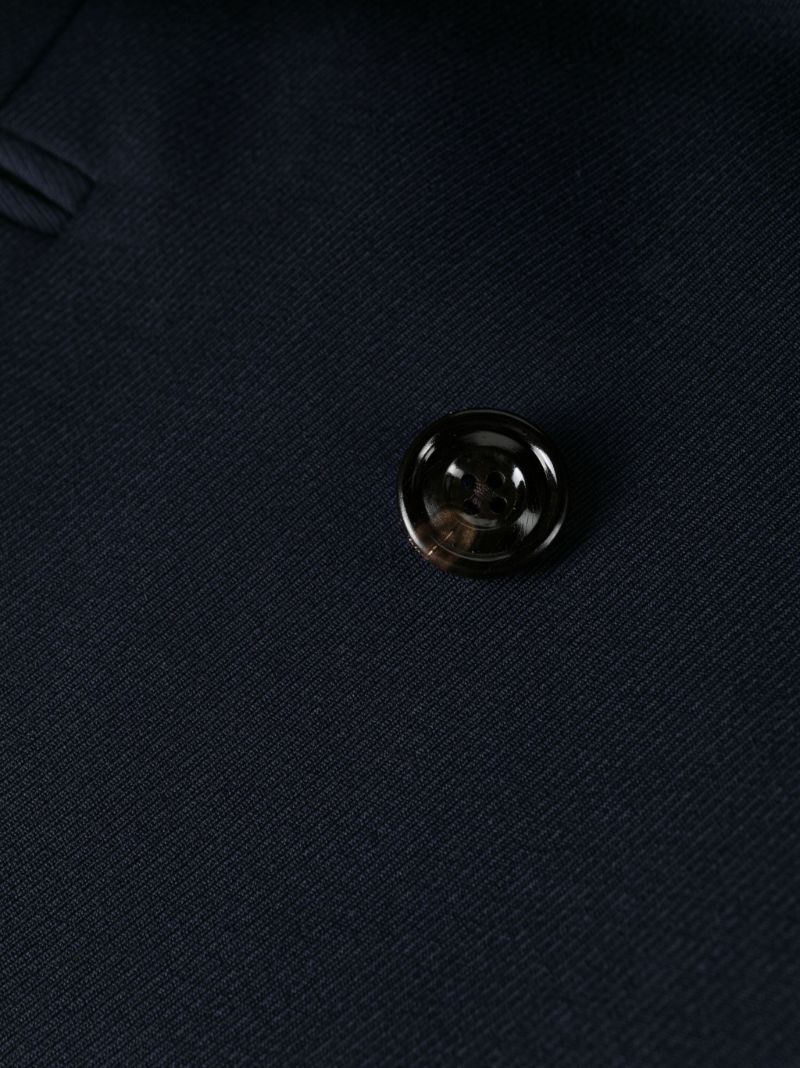 Blue Double-breasted Wool Coat