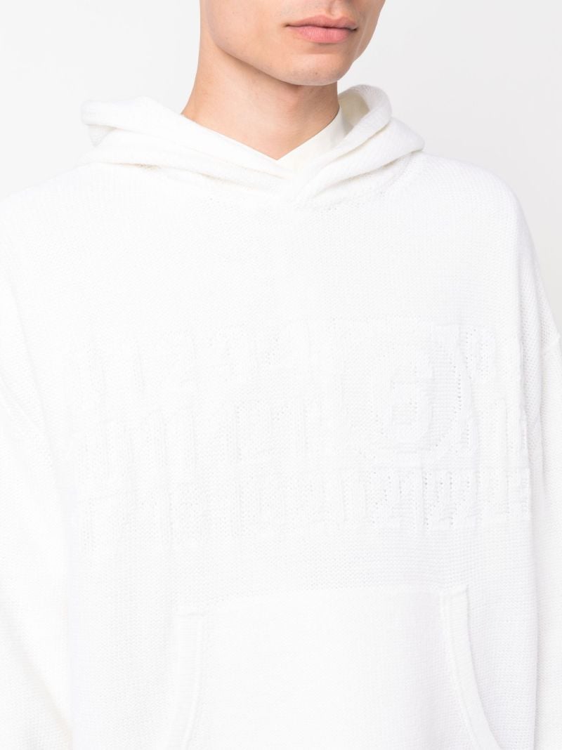 White Number Motif Hoodie