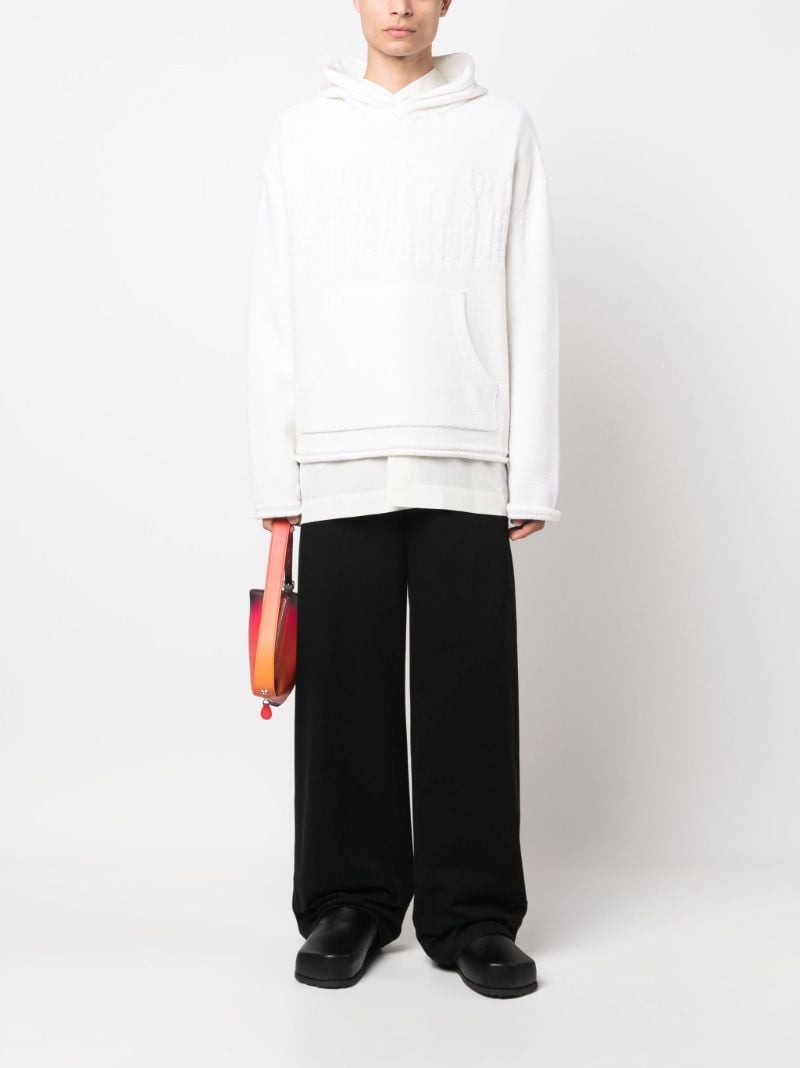 White Number Motif Hoodie