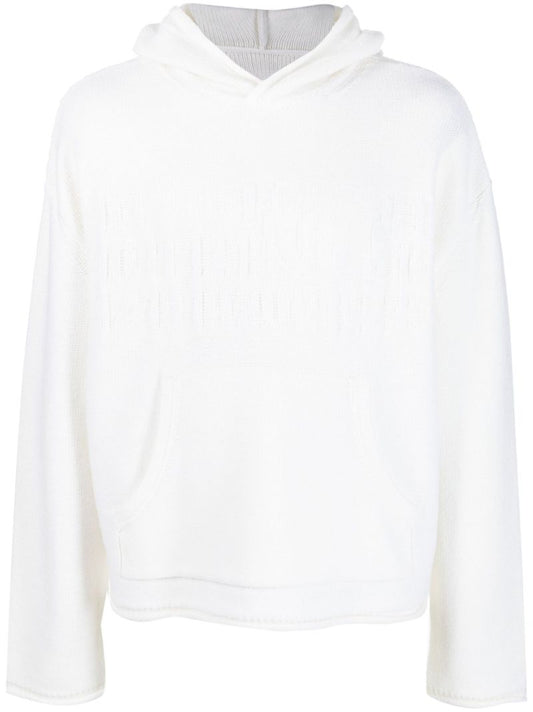 White Number Motif Hoodie