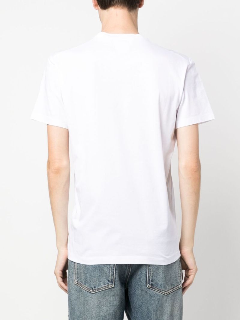 White Logo Print Cotton T-shirt