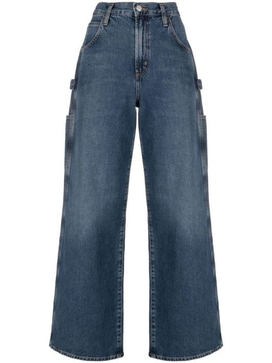 Blue Magda Organic Cotton Wide-leg Jeans