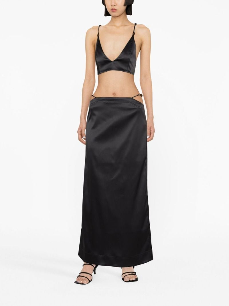 Black Satin Bralette Top
