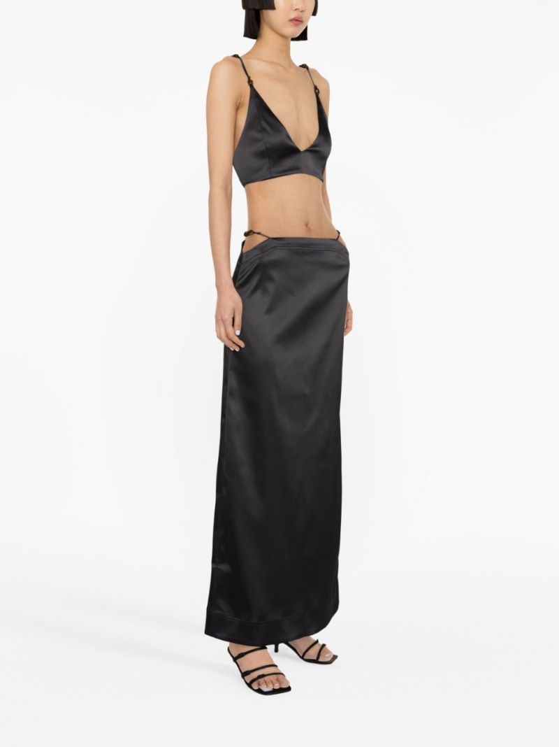 Black Satin Bralette Top
