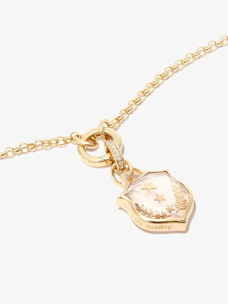 18k Yellow Gold Pave Oval Push Annex Link Diamond Charm