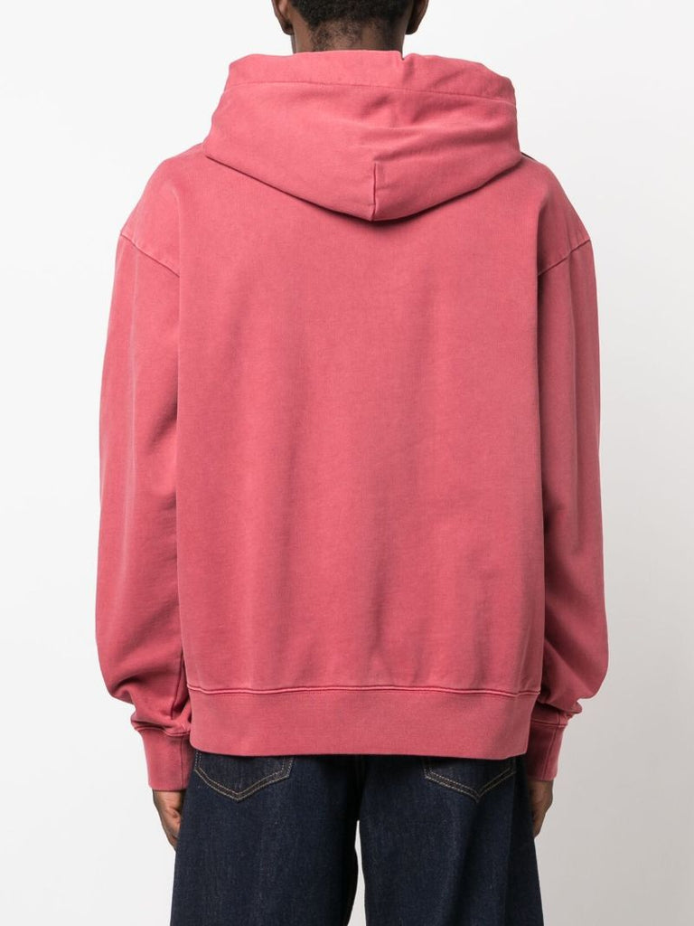 Pink Double-collar Cotton Hoodie